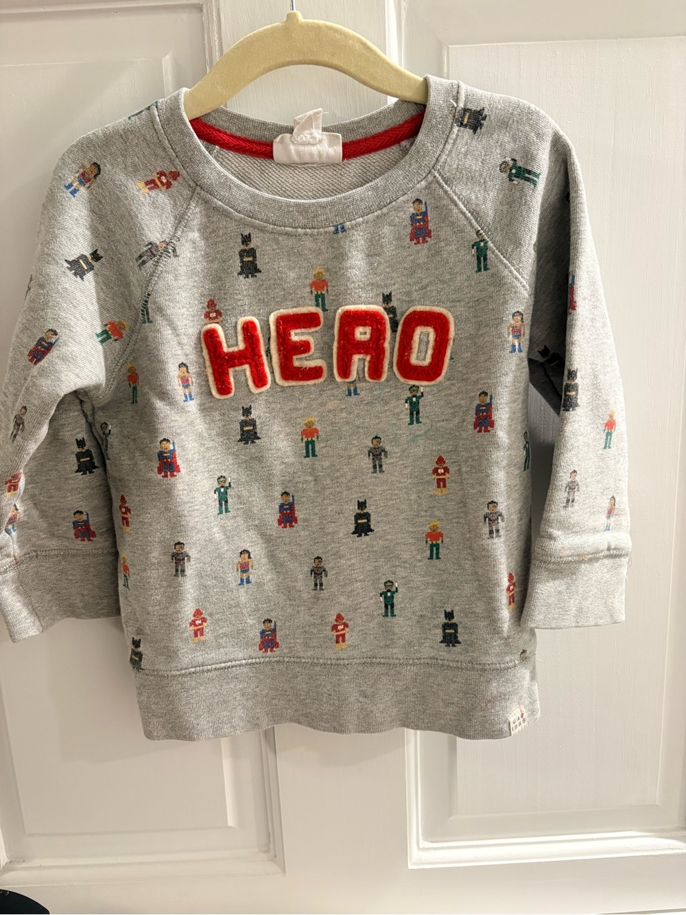 GAP Grey Sweatshirt with Red 'HERO' Applique